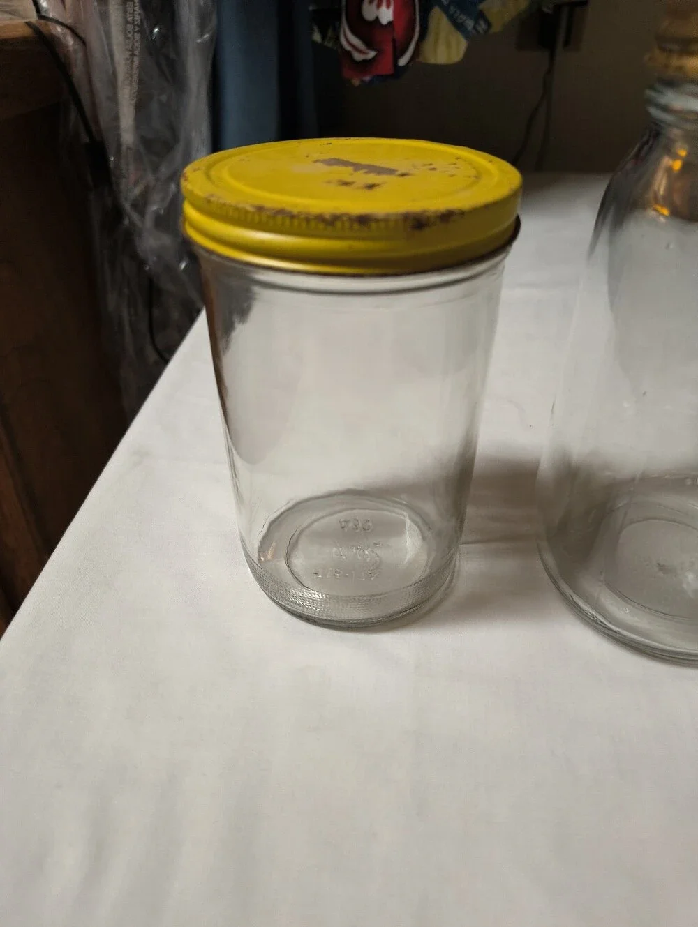 Vintage Mason Glass Storage Jars with Kerr Ball Heinz Jars Wide Mouth Jars